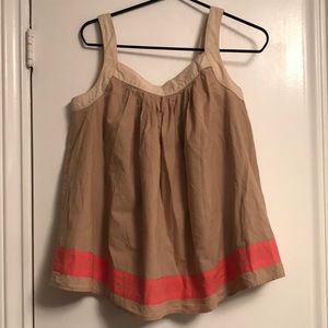 Michael Kors float tank top; tan and coral; size medium